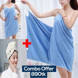 https://www.999shopbd.com/ Bath Skirt Towel+hair dryer cap