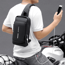 https://www.999shopbd.com/ USB charging sport sling Anti-theft shoulder bag (Black shape )