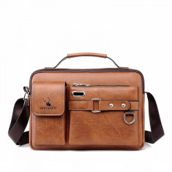https://www.m.999shopbd.com/ Men's Pu Leather Shoulder Bag (brown shape )