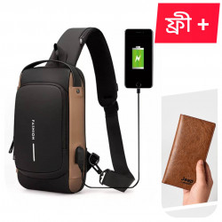 https://www.999shopbd.com/Original China USB charging sport sling Anti-theft shoulder bag (brown shape )